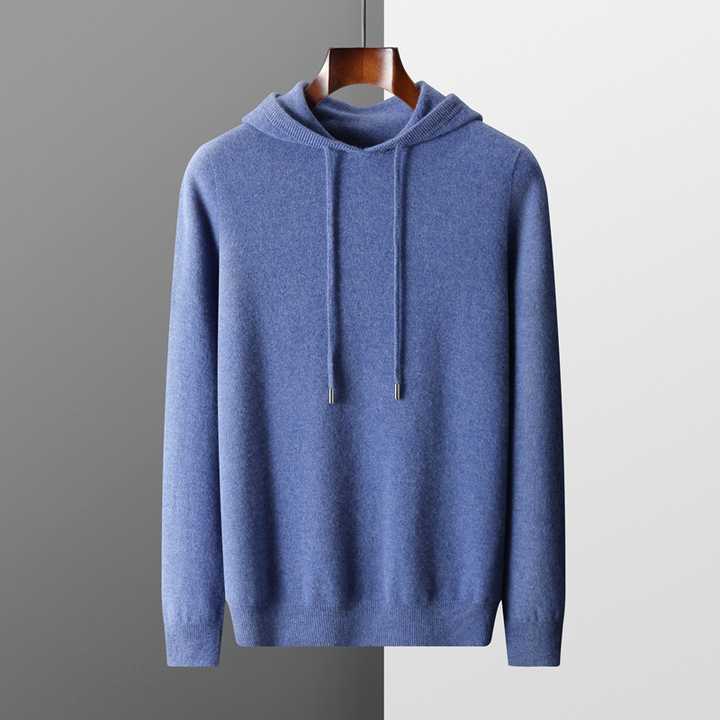 100% KAŠMÍROVÝ SVETR S KAPUCÍ