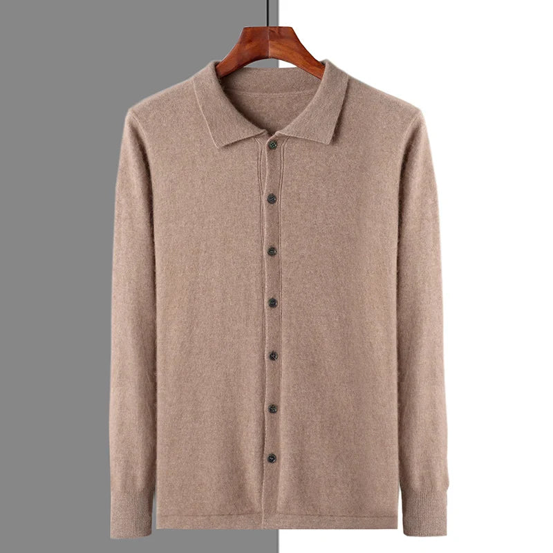 100% KAŠMÍROVÝ POLO KNOFLÍK